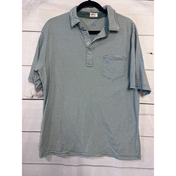 johnnie-O Other - Johnnie O Mens Size LG Polo Stripes Green White